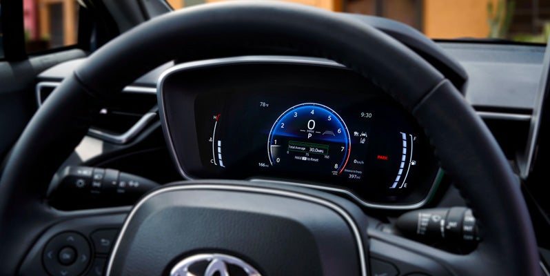 The Toyota Advanced Driver Assistance Systems in the dash of a 2024 Toyota Corolla Cross