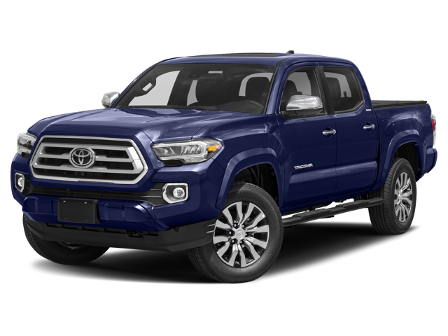 A blue Toyota Tacoma