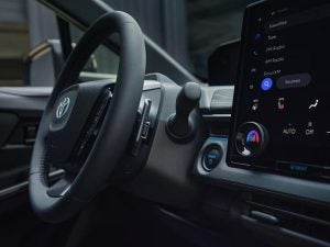 2026 Toyota C-HR interior center console and steering wheel.