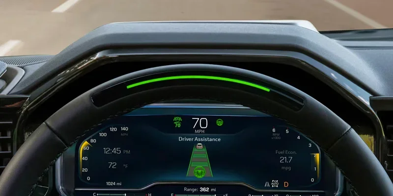 A photo of the Dashboard of a 2024 Chevrolet Silverado 1500.