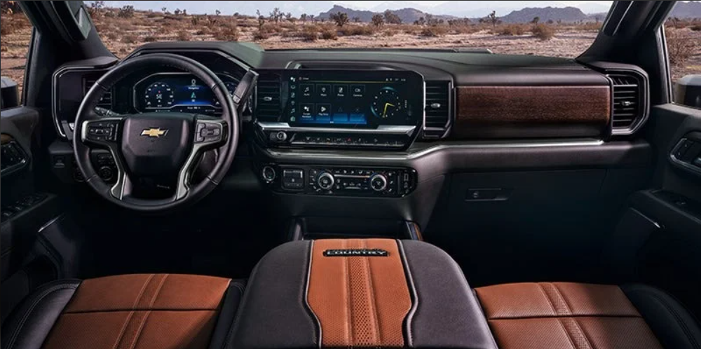 Photo of the dashboard of a 2024 Chevrolet Silverado-HD in Lawrence, MA.