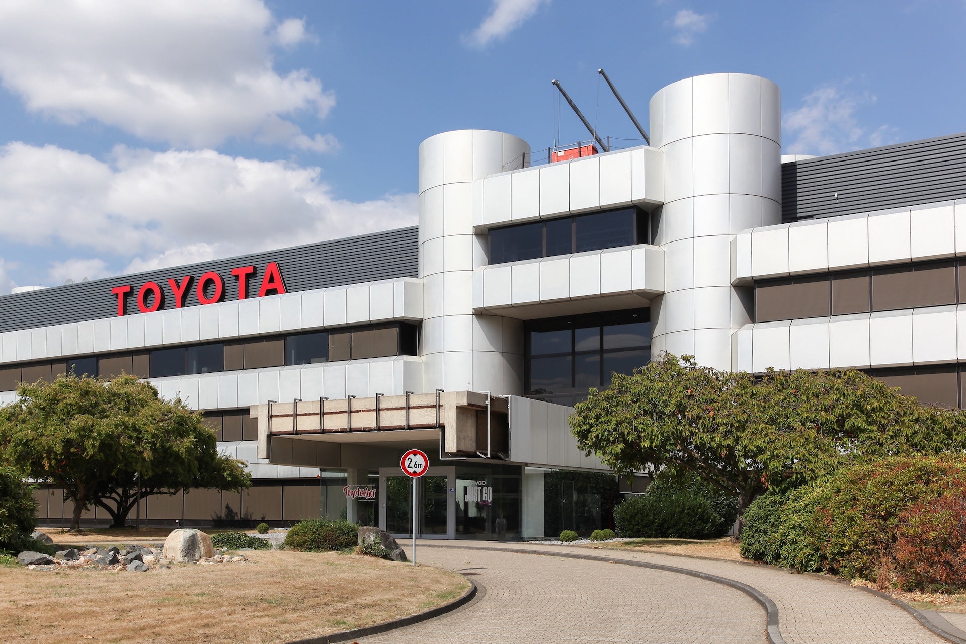 Toyota office building in Cologne. Toyota Motor Corporation is a Japanese automotive manufacturer headquartered in Toyota, Aichi, Japan