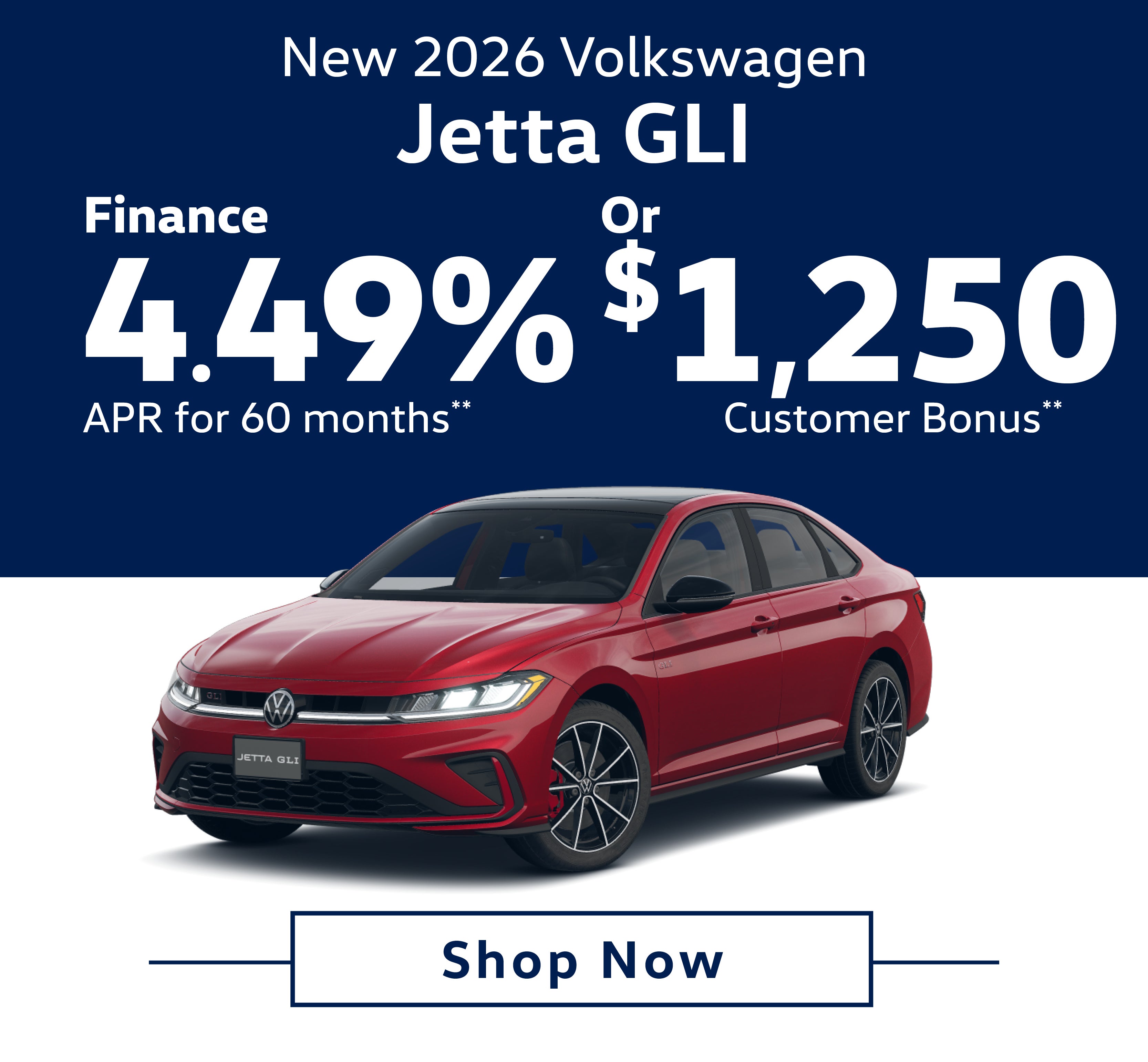 New 2026 Volkswagen Jetta GLI 