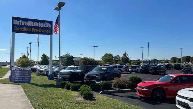 DriveHubler Certified Pre-Owned Dealership Sign on US-31 in Greenwood
