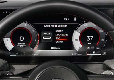 drive modes sport standard eco and snow