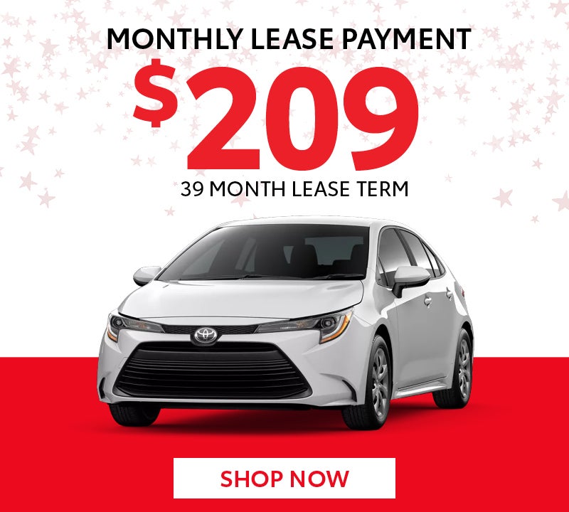 New 2026 Toyota Corolla LE Monthly lease payment $209 39 Month Lease Term