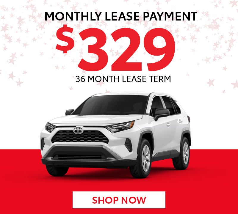 New Toyota 2025 RAV4 LE Monthly lease payment $329 36 Month Lease Term