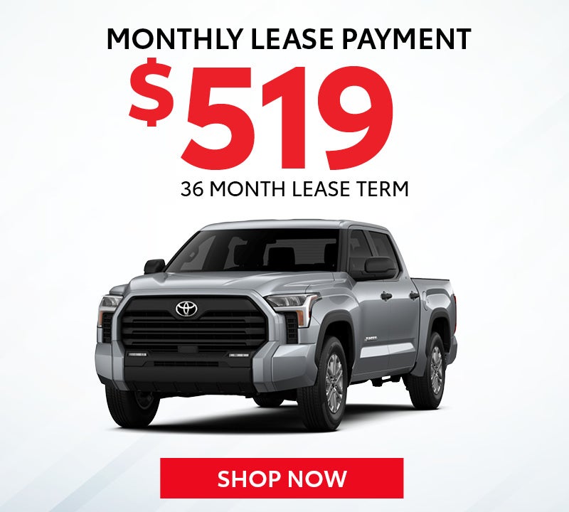 New 2026 Toyota Tundra SR5 Monthly lease payment $519 36 Month Lease Term