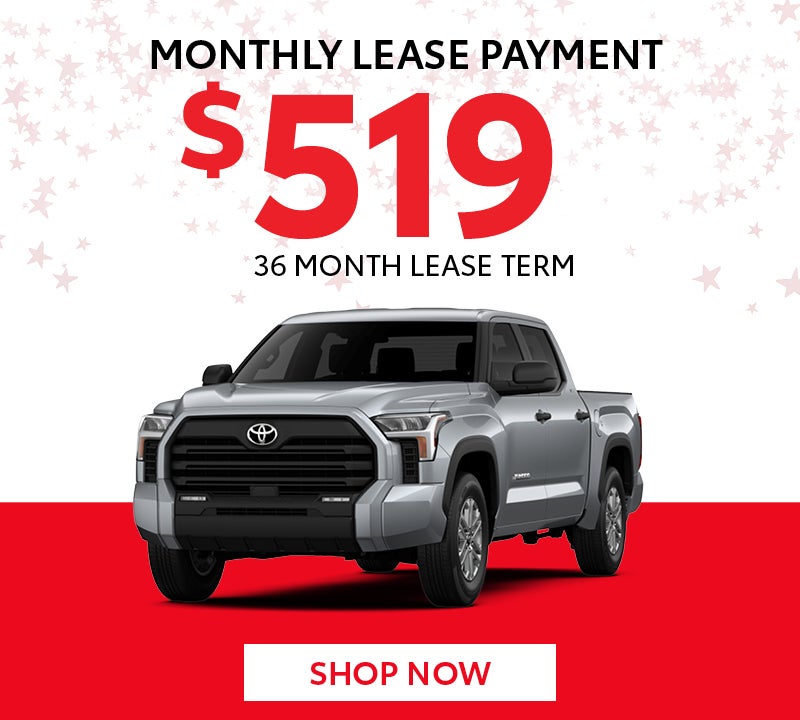 New 2026 Toyota Tundra SR5 4x2 Crewmax Monthly lease payment $519 36 Month Lease Term
