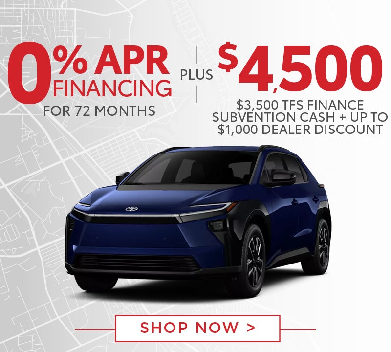NEW 2026 Toyota bZ XLE 0% Financing for 72 Months Plus $4,500 - $3,500 TFS Finance Subvention Cash + Up To $1,000 Dealer Discount