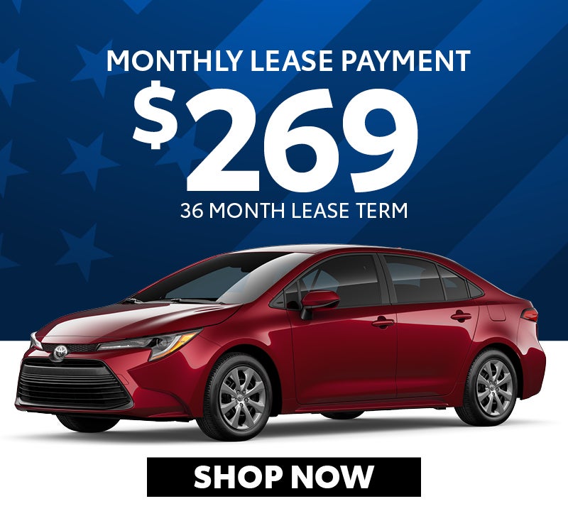 New 2026 Toyota Corolla LE Monthly lease payment $269 36 Month Lease Term