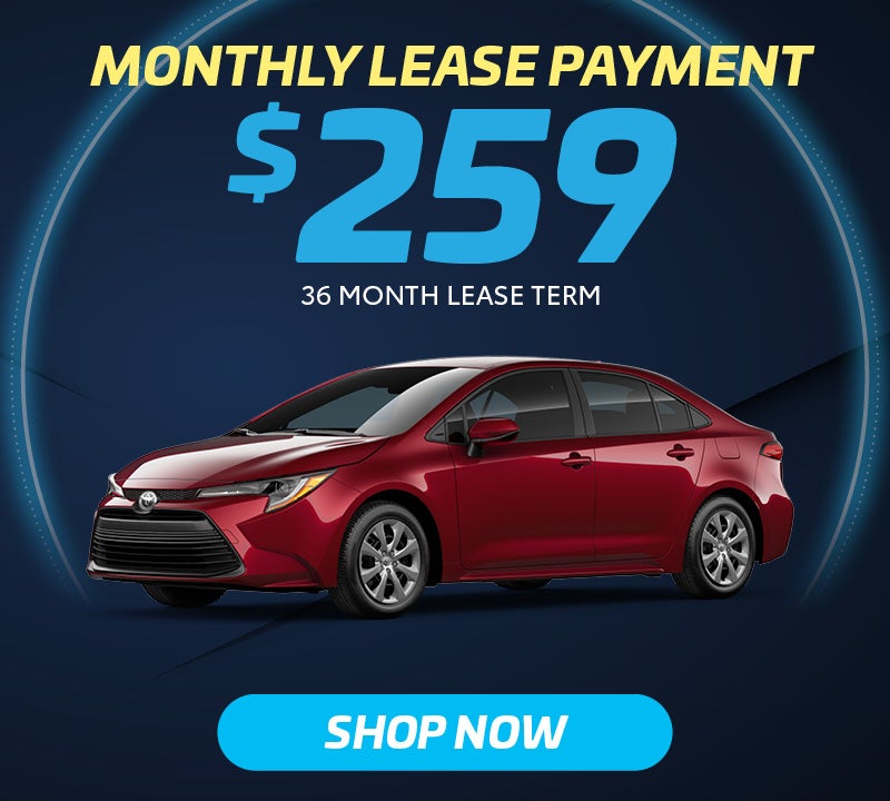New 2026 Toyota Corolla LE Monthly lease payment $259 36 Month Lease Term