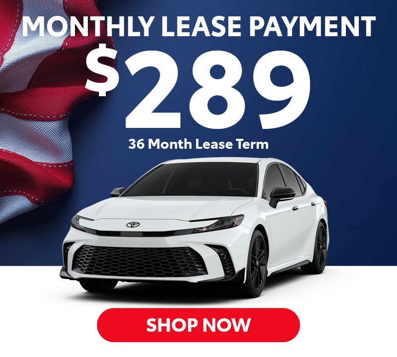New 2026 Toyota Camry LE
Monthly Lease Payment $289
36 Month Lease Term