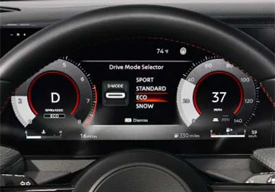 Drive Modes Sport, Standard, Eco, and Snow