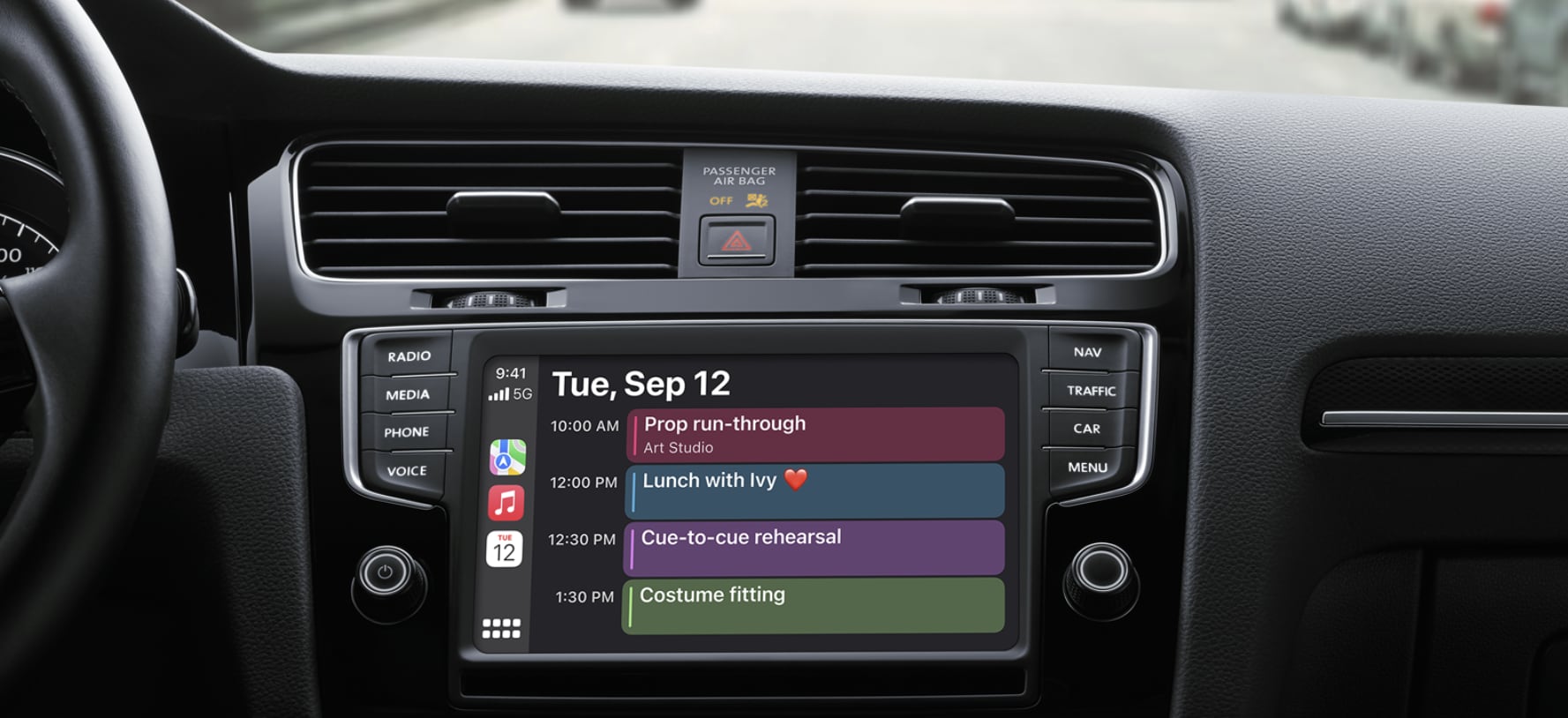 Apple CarPlay on infotainment system 