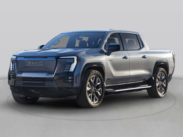 A silver GMC truck