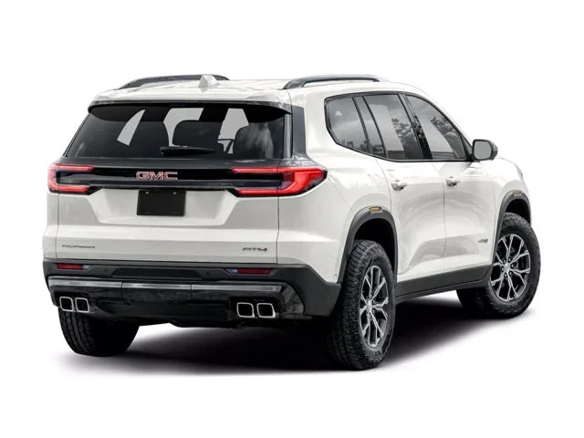 A white GMC Acadia in a white background