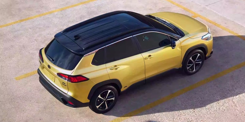 Overhead view of a 2023, Corolla Cross Hybrid