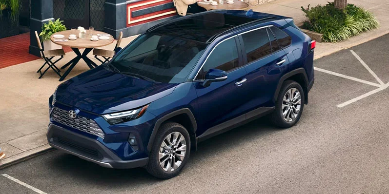 A 2025 Toyota RAV4 parked on the side of the road.