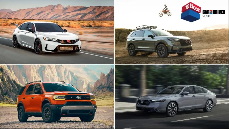 Honda 2026 Car and Driver 10Best Award Winners