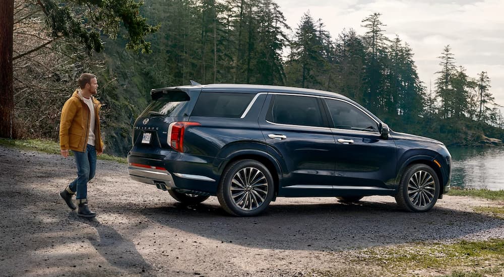 Rear view of a black 2025 Hyundai Palisade for sale.