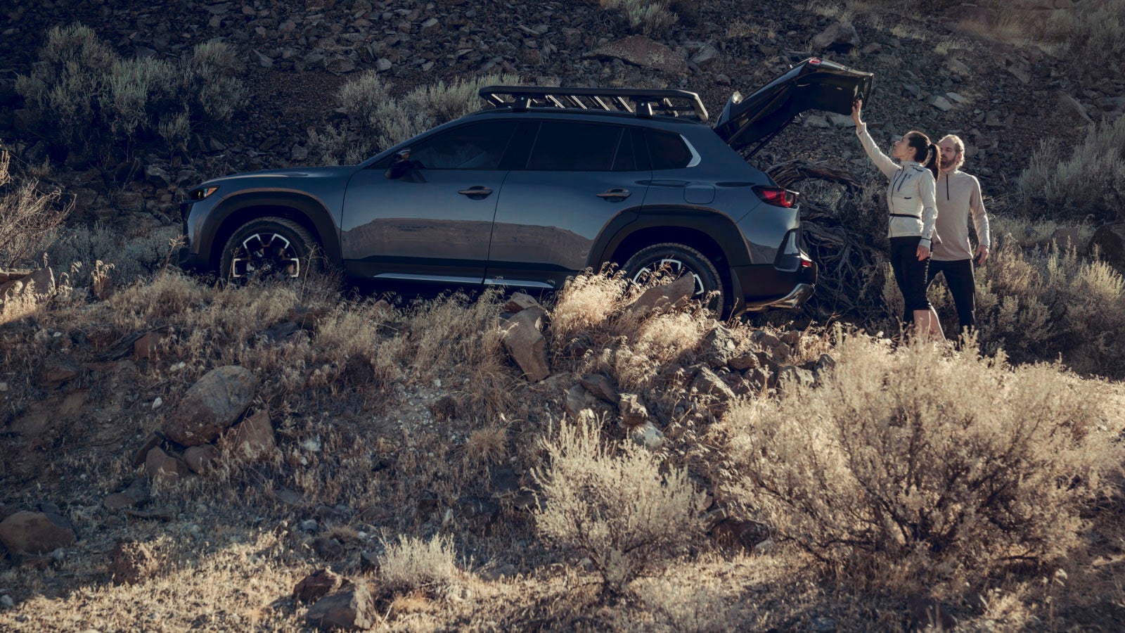 grey cx-50 with trunk open