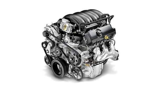 Isolated shot of GMC Sierra 1500 4.3-liter EcoTec3 V6 engine