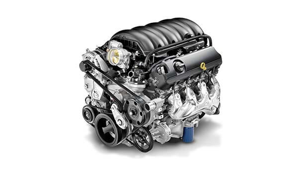 Isolated shot of GMC Sierra 1500 5.3-liter EcoTec3 V8 engine