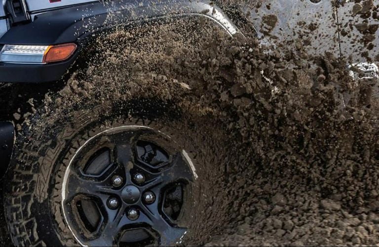 The wheel of the 2023 Jeep Gladiator is shown.