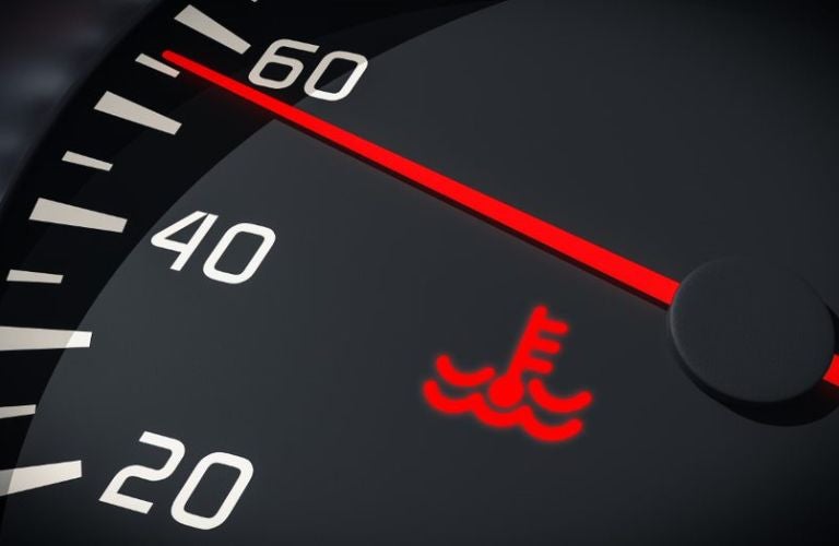 The heated engine sign on a gauge display