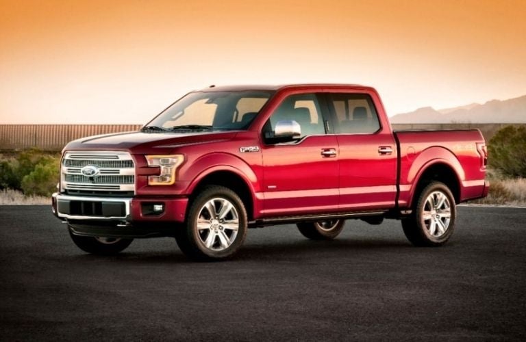 A 2015 Ford F-150 on a smooth road