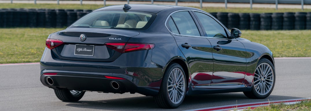 Rear View of Black 2019 Alfa Romeo Giulia