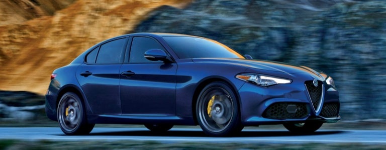 2018 Alfa Romeo Giulia blue side view
