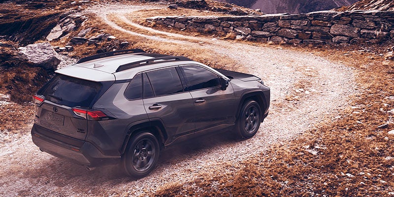 2021 Toyota RAV4 driving on dirt road