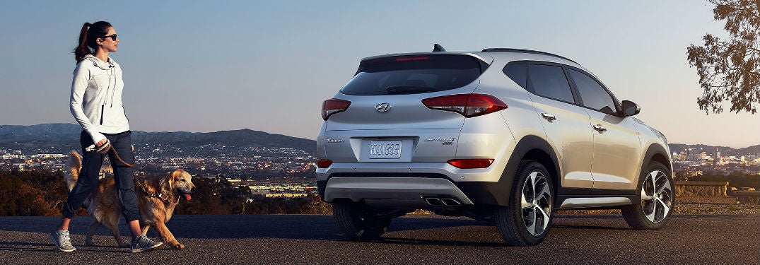2018 Hyundai Tuscon parked showing rear profile