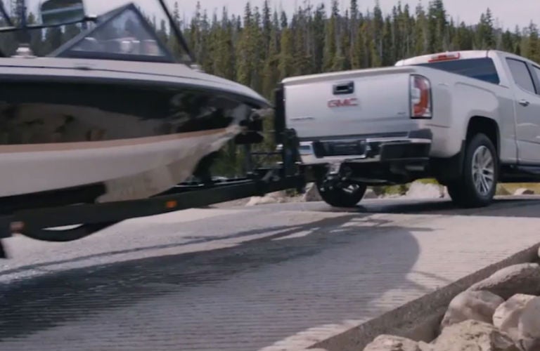 GMC Canyon towing a boat