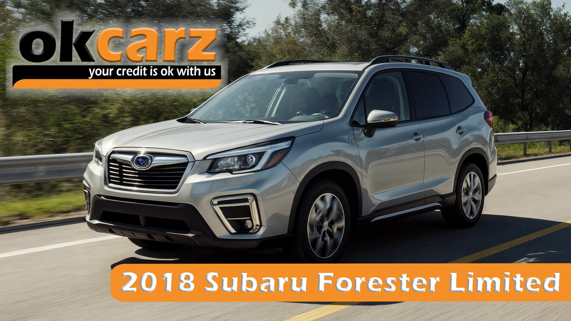 An Ice Silver Metallic 2018 Subaru Forester Limited speeds along I4 in Central Florida near Lakeland.