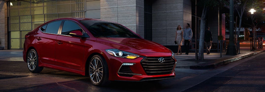 Hyundai Elantra driving on a road