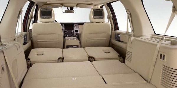 Interior of the 2017 Ford Expedition with the seats down cargo area