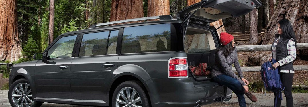 Ford Flex parked with rear liftgate open
