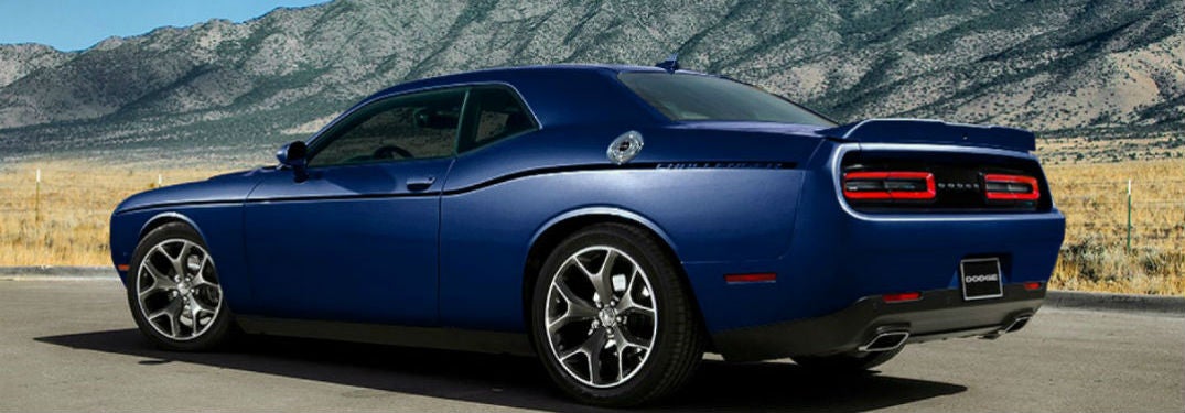 rear and side view of dodge challenger