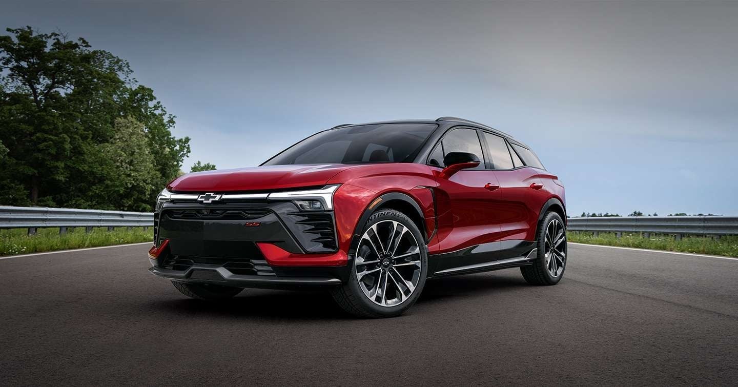 A red 2024 Chevrolet Blazer EV