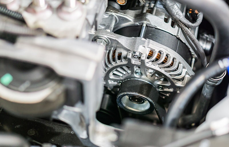 The drive belt of a car