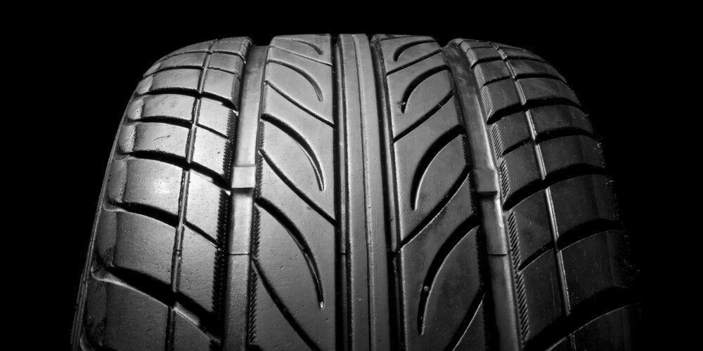 very close up view of a tire 