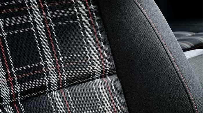 Closeup of VW Golf GTI Plaid Seats #1