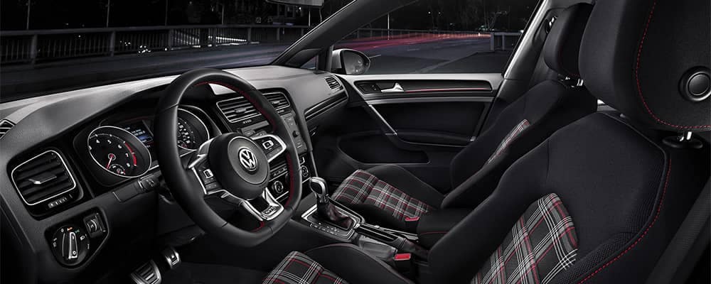 Golf GTI interior with plaid seats 