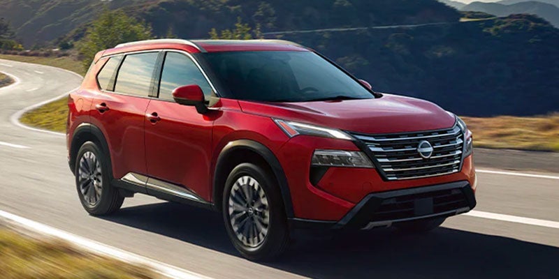 A red 2025 Nissan Rogue