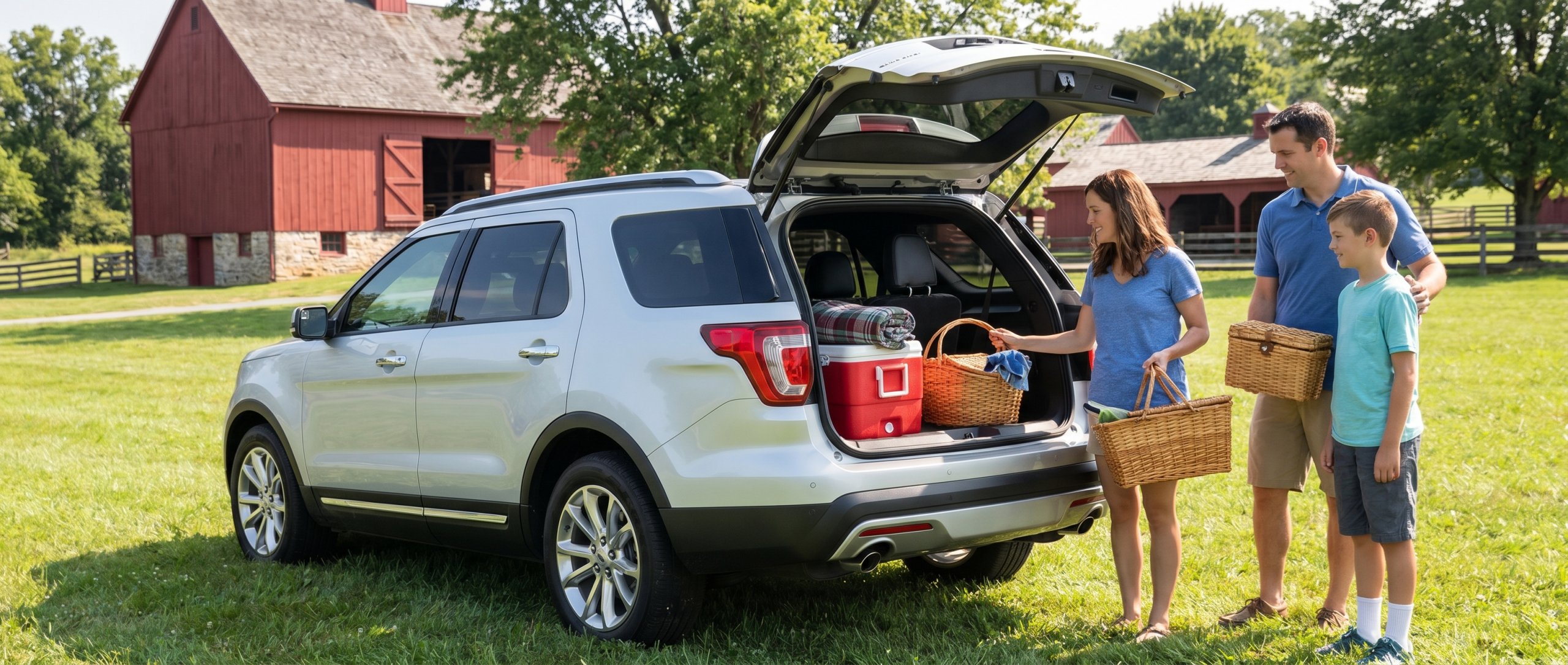 Used Ford Explorer cargo space for family trips in Hampstead.
