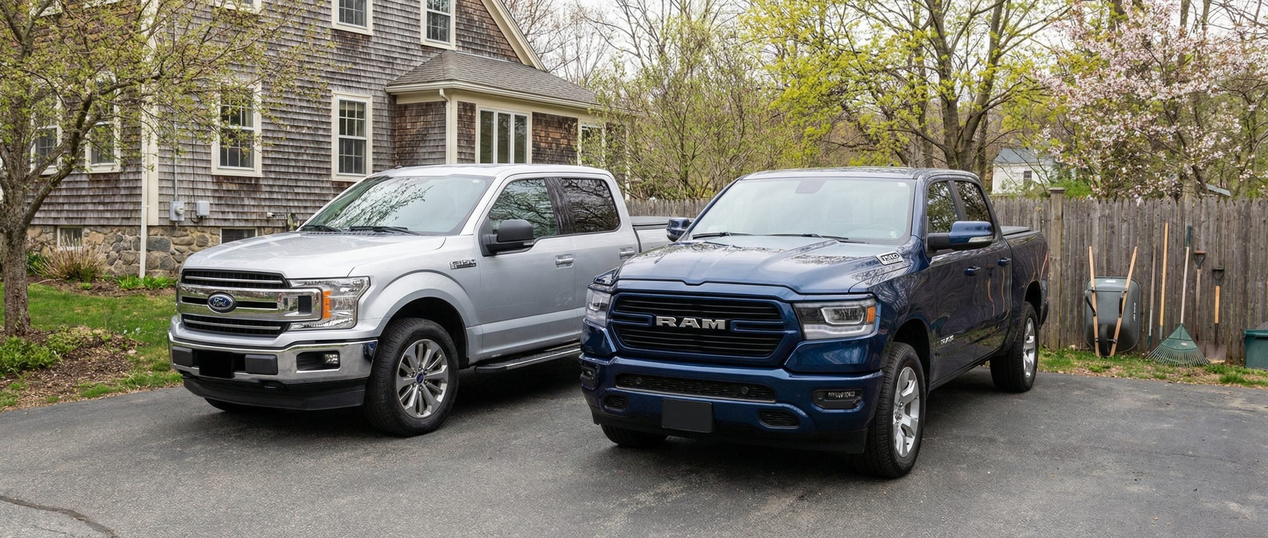 Used Ford F-150 and Ram 1500 trucks for sale in Hampstead for spring landscaping.