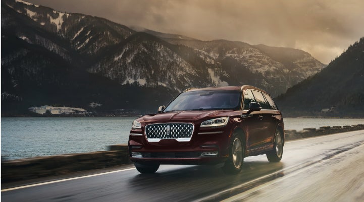 A red 2024 Lincoln Aviator.